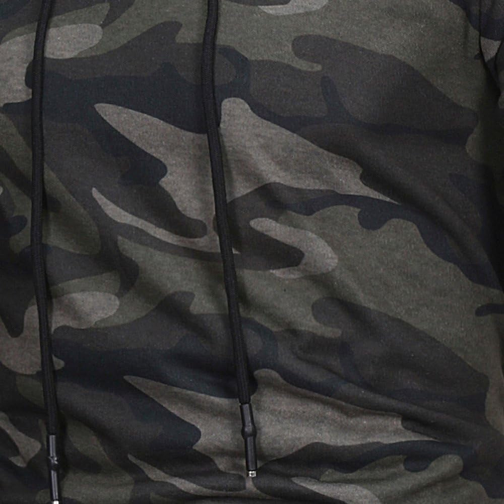 Mens Camouflage Jacket Long Sleeve Hoodie Hooded Sweatshirt Tops Coat Outwear