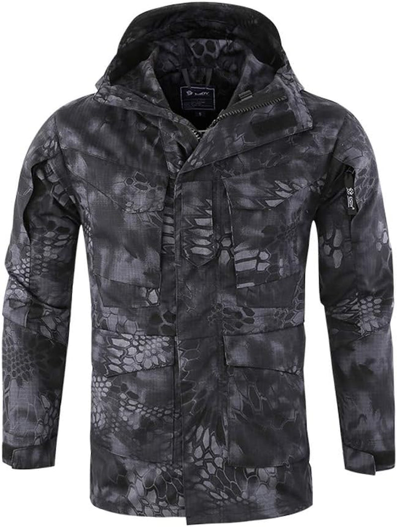 Men'S Windproof Warm Outdoor Coat Hooded Jacket Sports Uniform Velvet Overalls Gray