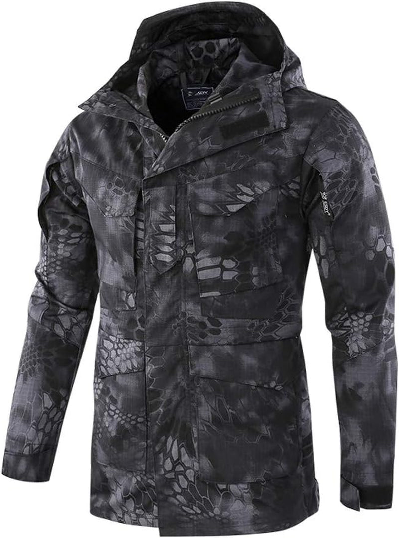 Men'S Windproof Warm Outdoor Coat Hooded Jacket Sports Uniform Velvet Overalls Gray