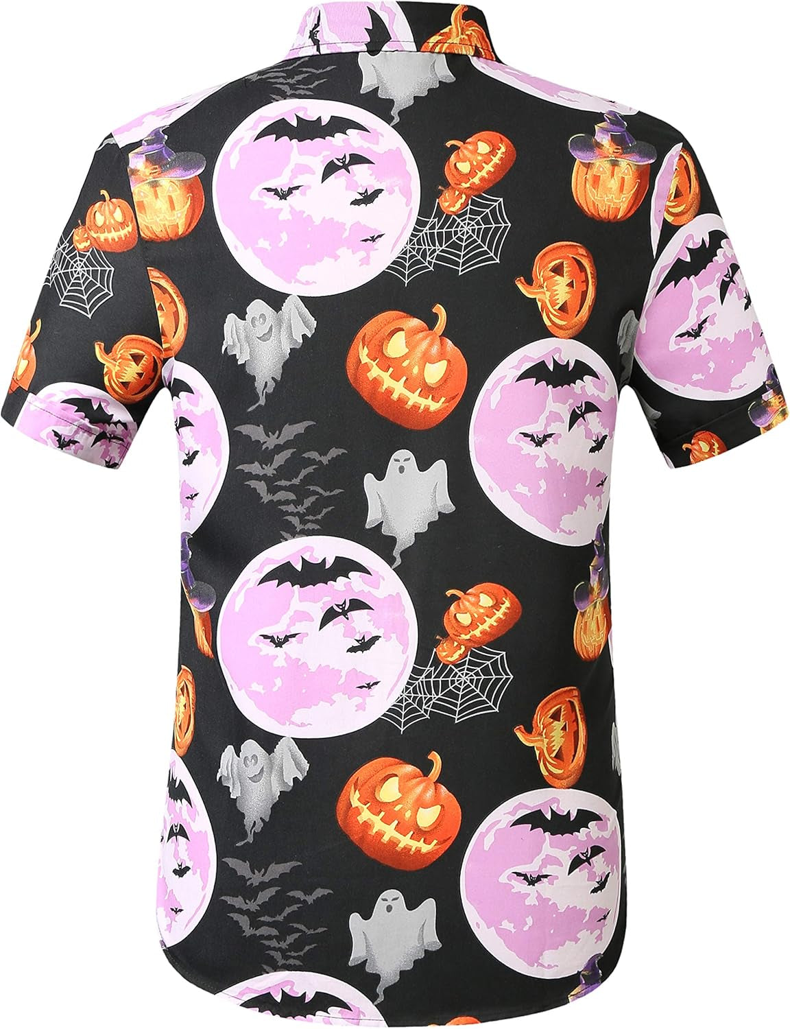 Mens Halloween Shirt, Short Sleeve Pumpkins Shirts Button down Light Weight Causal