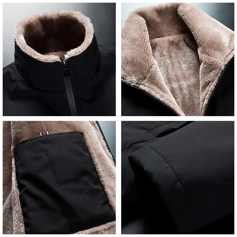 Men Winter Windproof Warm Thick Fleece Jacket Men Fashion Casual Coat Men Autumn Brand Outwear Outdoor Classic Jacket Men