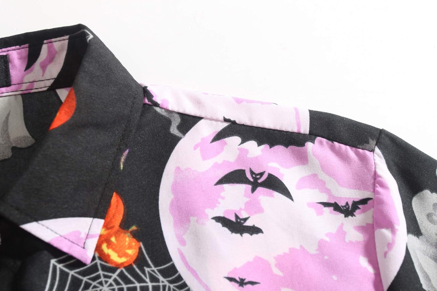 Mens Halloween Shirt, Short Sleeve Pumpkins Shirts Button down Light Weight Causal
