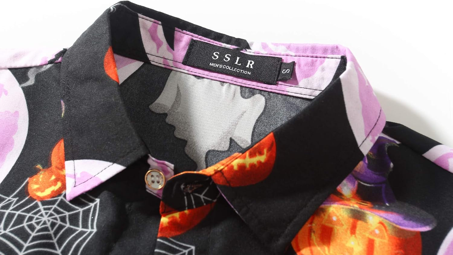 Mens Halloween Shirt, Short Sleeve Pumpkins Shirts Button down Light Weight Causal